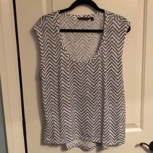 Athletea XL dark navy and white chevron tank